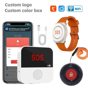 Tuya Smart Wireless Calling System Pagers Elderly Bracelet SOS Emergency Caregiver Call Button Patient Personal Alarm