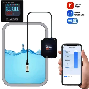 Tuya Solar Water Fuel Liquid Tank Level Sensor Alarm Indicator Remote Water Gauge APP Monitor