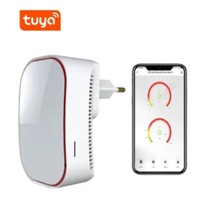Tuya WiFi Carbon Monoxide and Natural Gas Leak Detector with Flip Design Plug-in Alarm for Home and Hotel Use