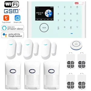 Tuya WiFi GSM Mobile Phone Card Multi Network Wireless Intelligent Security Alarm Home Use Wireless Anti Theft Alarm System