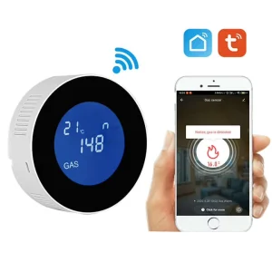 Tuya WiFi Gas Leak Detector and Fire Alarm LCD Display Wall Mounted APP Control