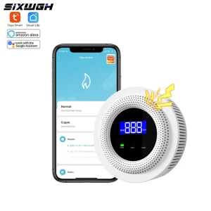 Tuya WiFi Smart Life Natural Gas Sensor with App Remote Control, USB Powered