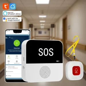 Tuya Wifi Wireless Caregiver Pager Smart Call System Elderly SOS Emergency Alarm Panic Button for Elderly Home Patient Disabled