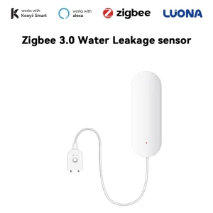 Tuya Zigbee 3.0 Water Leak Detector Real time App Push Flood Overflow Alarm Alexa Compatible Water Leakage Monitoring Sensor