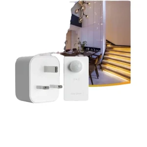UK Standard Wireless PIR Motion Sensor Plug Kit with Auto/Sleep Mode for Indoor Lighting Automation