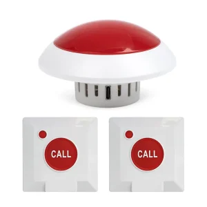 US Stock Wireless Caregiver Pager Emergency Strobe Siren Alarm System Waterproof Panic Button for Hospital Nursing Home