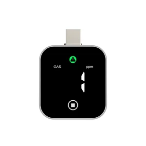 USB Plug in Carbon Monoxide & Combustible Gas Detector Touch LED Screen Alarm ABS Material Model DM339 for Home Hotel Tent Use