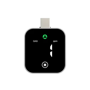 USB Plug in Carbon Monoxide and Combustible Gas Detector Touch LED Screen Alarm ABS Material Model DM339 for Home Hotel Tent Use