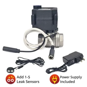 Underground Smart Water Leak Detector with 1/2 in, 3/4 in, or 1 in Brass Motorized Valve