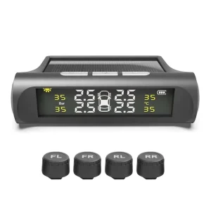 Universal Car and Truck Digital Tire Pressure Gauge Monitor with Internal and External Sensors