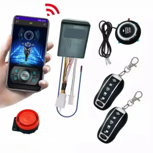 Universal Motorcycle Security Alarm System Waterproof 120dB Remote Control 10-50m App Anti Theft One Way Alarm