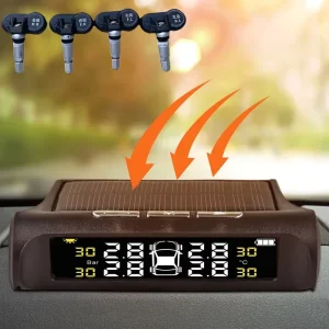 Universal Solar Wireless TPMS Tire Pressure Monitoring System with 433MHz Internal Sensor for Car Truck