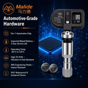 Universal TPMS Tire Pressure Alarm System with Internal Sensor BLE RF Dual Mode for Extreme Road Conditions Factory