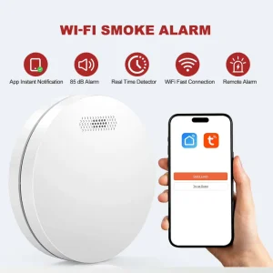 VOLCANO SM11W Ultra Thin Smart Smoke Detector WiFi Photoelectric Technology Waterproof Weatherproof Dustproof Fire Protection