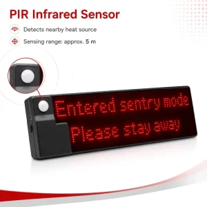Vehicle Anti Theft Deterrent LED Warning Display PIR Motion Sensor Activated Car Parking Security Alert Sign
