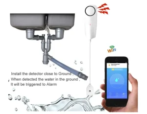 WIFI Liquid Leak Sensor Wireless Water Level Detector Leakage Overflow Buzzer Tuya Smart Life APP Push Alarm Alerts