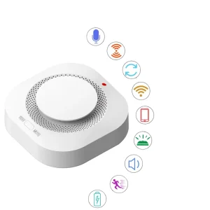WIFI Smart Life Tuya Smart ABS Smoke Sensor Detector with 20-30m Detection Range App Alarm and Remote Control for Home Security