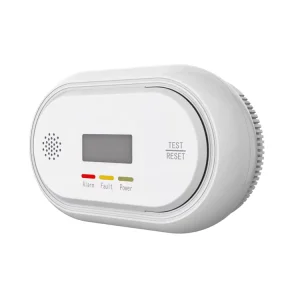 Wall-Mount Battery-Operated Carbon Monoxide Detector with LCD Display and 10-Year Sensor Life