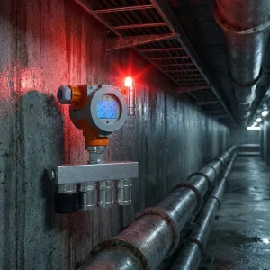 Wall-Mounted 4-in-1 Gas Monitor and Fixed Gas Detector for ClO2 Cl2 H2 HCl HF HCN CO2 Monitoring