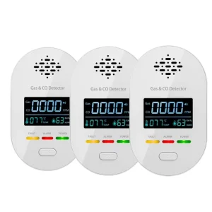 Wall-Mounted Carbon Monoxide, CH4, LPG and Natural Gas Leak Detector and Alarm