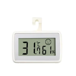 Wall-Mounted Digital Indoor Humidity and Refrigerator Thermometer With Alarm Clock