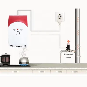 Wall-Mounted LPG and Methane Gas Leak Detector 220V ABS with Flash and Sound Alarm