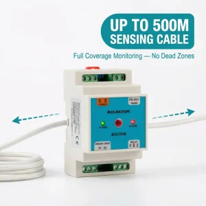 Water Leak Detector RS485 Modbus RTU TCP 500m Sensing Cable Liquid Leakage Detection Controller Tuya Smart for Server Room BMS