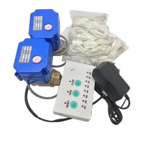 Water Leak Sensor Alarm System with Automatic Shut-Off Valve and 2 Detection Sensors