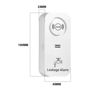Water Leakage Alarm Detector with 90dB Voice Alert, Wireless Battery-Powered Sensor