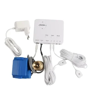 Water Leakage Detector with Auto Shut-Off Water Valve DN15 (1/2 in), Battery and Plug Powered, Overflow Flood Protection