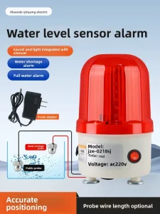 Water Level Alarm Induction Sensor with Sound and Light Alarm for Tank Overflow and Low Liquid Level Detection, 220V, 304 Stainless Steel