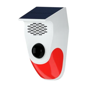 Waterproof Plastic Smart Outdoor Wireless PIR Infrared Motion Detector Voice Announcer Solar Charging System 120dB Garage Home