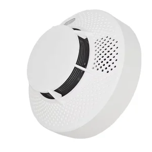 White Photoelectric Smoke Detector with Lithium Battery, 85 dB Alarm, Standalone ABS Plastic