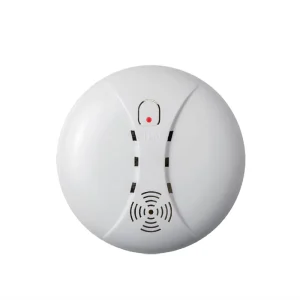 White Round Wireless Smoke Detector for Ceiling Installation, 433MHz