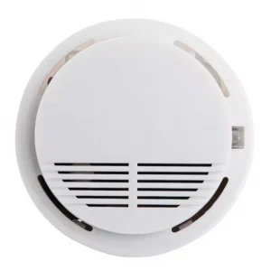 White Smoke Detector Fire Alarm with Electrochemical Sensor Remote Control for Home Office Security DC 9V