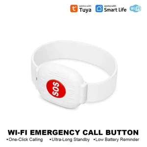 Wi-Fi Elderly Call Button with SOS Emergency Call Wristband Alarm