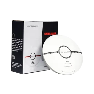 Wi-Fi Smoke Detector Alarm with 30 m² Ceiling Coverage and Push Notifications for Home and Hotels
