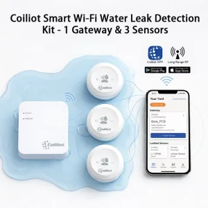 Wi-Fi Water Leak Sensor and Alarm Starter Kit Whole Home System App Notification 3 Pack