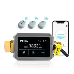Wi-Fi Water Meter Controller with Automatic Shut-Off Valve and Water Leakage Detector Alarm