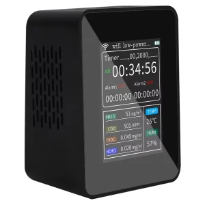 WiFi Air Quality Detector with PM2.5, CO2, TV0C, HCHO, Temperature and Humidity Monitoring