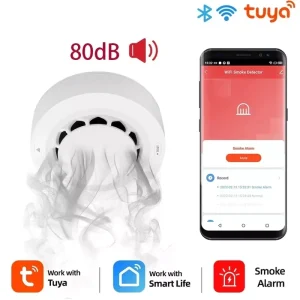 WiFi Battery Powered ABS Material Photoelectric Smoke Detector Fire Alarm App Control for Home Kitchen Hotel Commercial Use