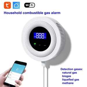 WiFi Combustible Gas Leak Sensor, 433MHz Wireless, DC5V, with Smart Life App