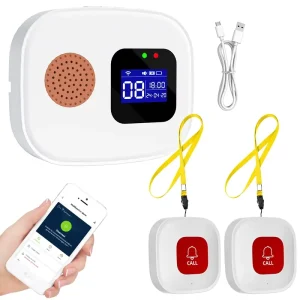 WiFi Elderly Caregiver Pager System with SOS Emergency Buttons and Doorbell