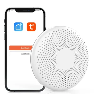 WiFi Electrochemical And Photoelectric Smoke Carbon Monoxide Detector ABS Plastic Dustproof Waterproof 85dB Alarm White