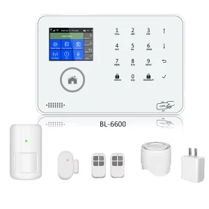 WiFi GSM 4G Wireless Home Security Alarm Set with Door Sensor and PIR Detector