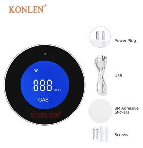 WiFi Gas Leak Detector with Temperature Display Large LCD ABS Smart Life App Tuya