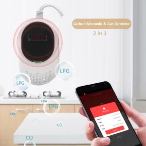 WiFi Gas and Carbon Monoxide Alarm 2-in-1 Combo Detector EN50194 and EN50291 Certified Factory
