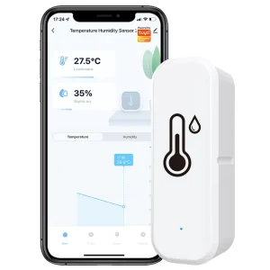 WiFi Indoor Hygrometer and Thermometer with Temperature and Humidity Sensor and Voice Alarm