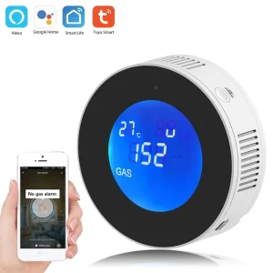 WiFi Natural Gas Alarm Sensor with Temperature Function Combustible Gas Leak Detector