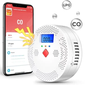 WiFi Smart CO Gas Leak Sensor Alarm Detector, ABS Carbon Monoxide Detector